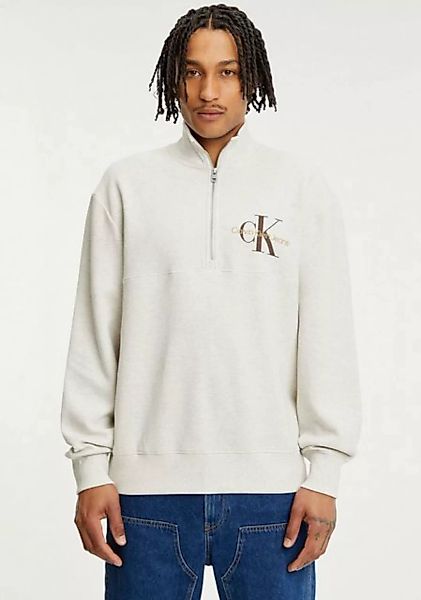 Calvin Klein Jeans Sweatshirt MONOLOGO WAFFLE HALF ZIP HWK mit Troyerkragen günstig online kaufen