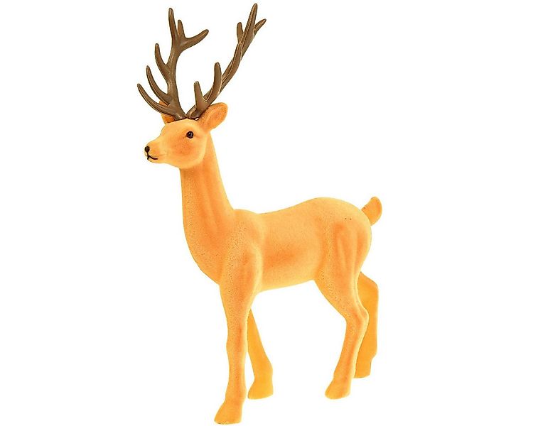 Viana Weihnachtsmann Deko Hirsch Rentier Gelb Braun Beflockt 37cm Weihnacht günstig online kaufen