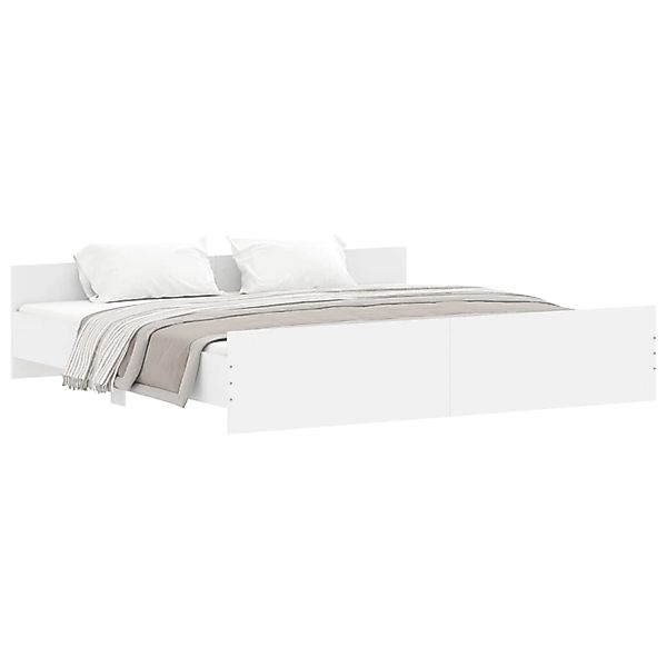 vidaXL Bettgestell, Bettrahmen mit Kopf- und Fußteil Weiß 180x200 cm günstig online kaufen