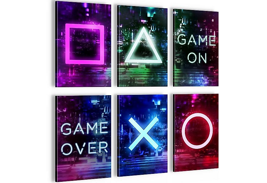 Novart Wandbild Gamer Spielkonsole Gaming 6 Bilder Set - 20x30 cm günstig online kaufen
