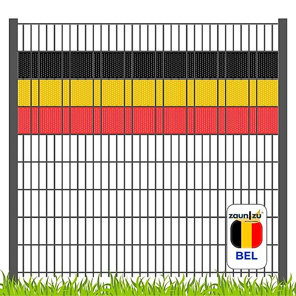 zaunzu Sichtschutz Fanartikel Belgien für Doppelstabmatten Volle Streifenbr günstig online kaufen