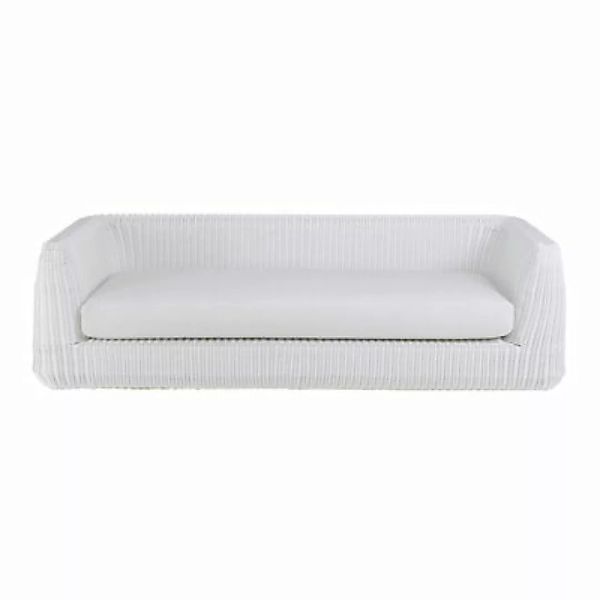 Gartensofa 3-Sitzer Agorà plastikmaterial textil faser weiß / 3-Sitzer - L günstig online kaufen