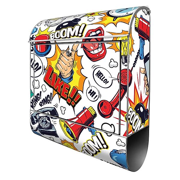 Banjado Design Briefkasten Silber Pulverbeschichtet 39x47x14cm 2 Schlüssel günstig online kaufen