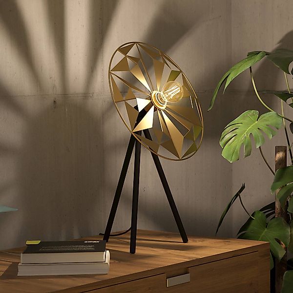 Tischleuchte Castanuelo, schwarz/gold günstig online kaufen