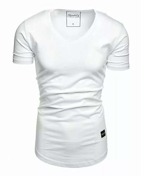 REPUBLIX T-Shirt BRANDON Herren Oversize Basic Shirt mit V-Ausschnitt günstig online kaufen