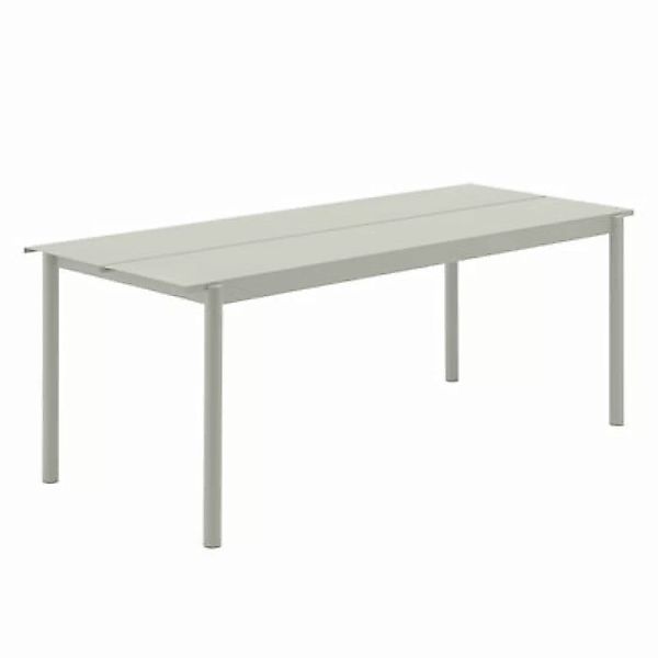 rechteckiger Tisch Linear metall grau / Stahl - 200 x 75 cm - Muuto - Grau günstig online kaufen