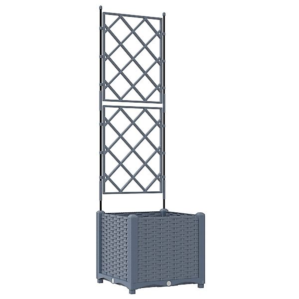 vidaXL Blumentopf Pflanzkasten mit Rankgitter Hellgrau günstig online kaufen