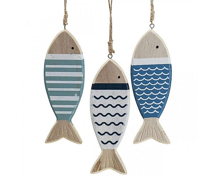 Viana Dekofigur Deko-Fische Holz Anhänger Set 15cm Maritim Hänger Deko günstig online kaufen