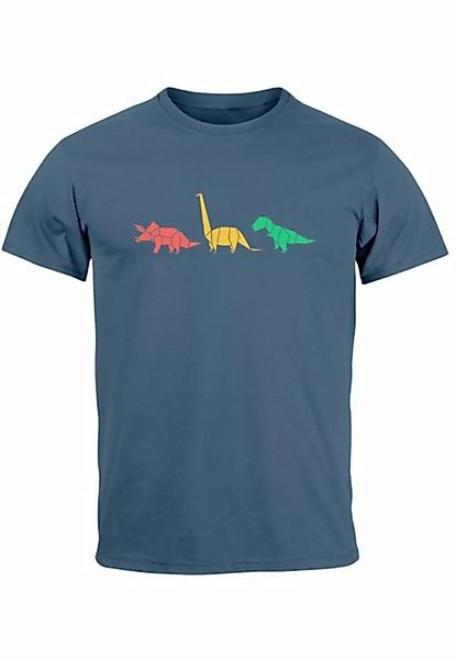 Neverless Print-Shirt Herren T-Shirt Dinosaurier Aufdruck Polygon Tiere Geo günstig online kaufen