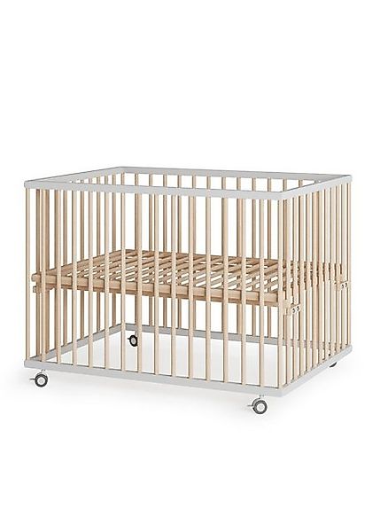 Sämann Babybett Laufgitter 75x100 cm mit Lattenrost weiß/natur Premium Koll günstig online kaufen