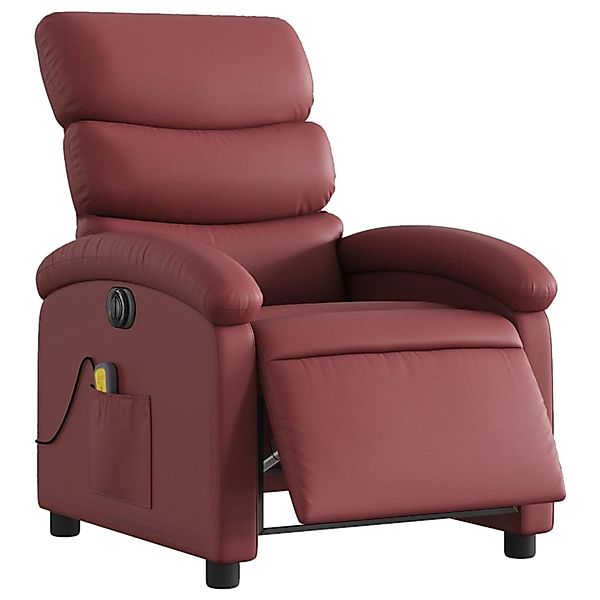 vidaXL Sessel Massagesessel Elektrisch Weinrot Kunstleder günstig online kaufen