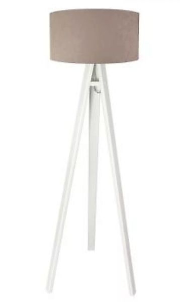 Stehlampe Beige Weiß Holz 140cm Retro Wohnzimmer günstig online kaufen