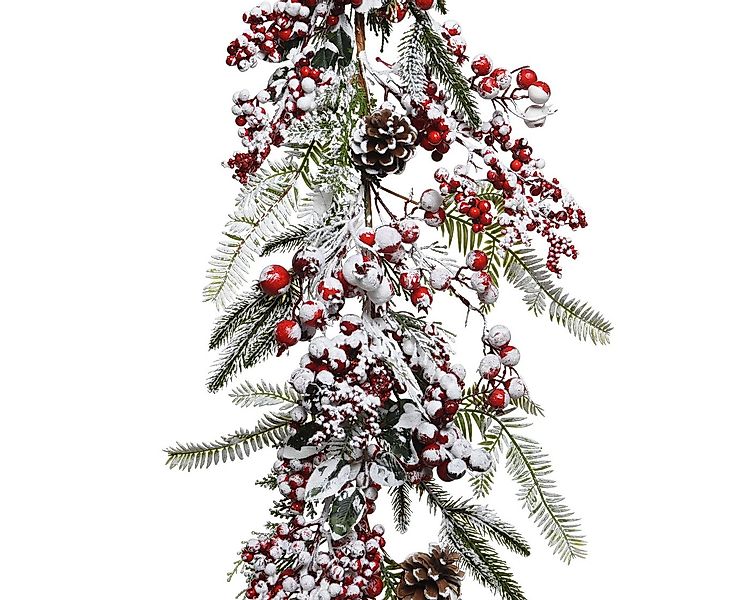 Kunstgirlande, Kaemingk, Künstliche Beerengirlande beschneit 1,8m mit roten günstig online kaufen