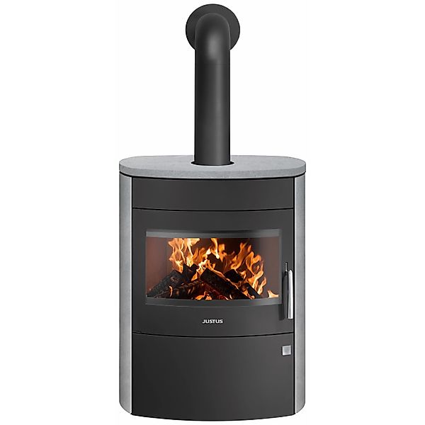 Justus Agero 2.0 Kaminofen Speckstein Schwarz-Grau 7 kW günstig online kaufen