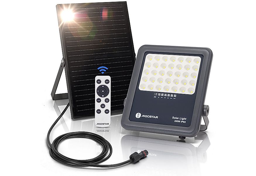 Aigostar Flutlichtstrahler Solarstrahler mit Fernbedienung,6500K,IP65 Außen günstig online kaufen