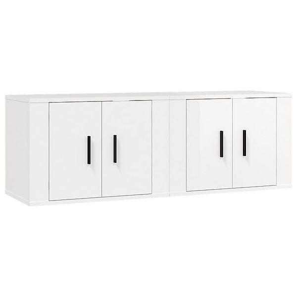 furnicato TV-Schrank TV-Wandschränke 2 Stk. Hochglanz-Weiß 57x34,5x40 cm (1 günstig online kaufen