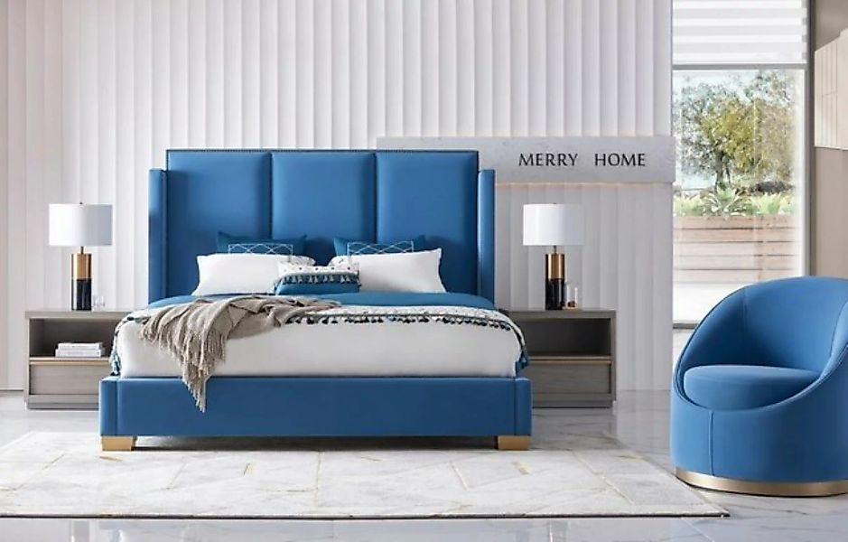 JVmoebel Bett, Royal Blue Bett Doppel Schlafzimmer Betten Textil 180x200 Lu günstig online kaufen
