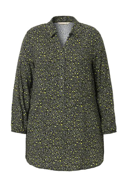 MIAMODA Hemdbluse Bluse A-Linie Leomuster Saum-Volant günstig online kaufen