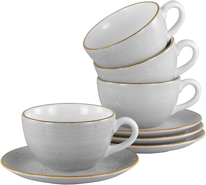 CreaTable Cappuccinotasse »Vintage Nature Stein, Cappuccino-Set, 8-tlg.« Ha günstig online kaufen