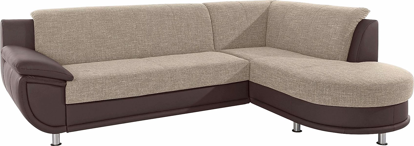 TRENDMANUFAKTUR Ecksofa »Rondo 3, zeitlos und bequem, Materialmix, breite A günstig online kaufen