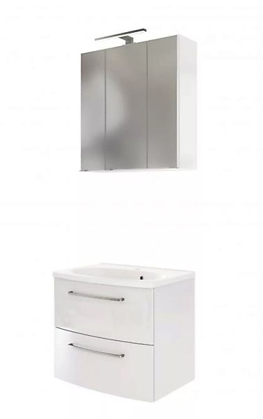 Waschtisch-Set 60 GENUA von Held Möbel Weiß / Weiß hochglanz günstig online kaufen