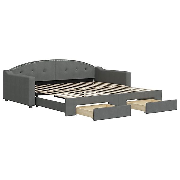 vidaXL Tagesbett Ausziehbar mit Schubladen Dunkelgrau 100x200 cm Stoff18997 günstig online kaufen
