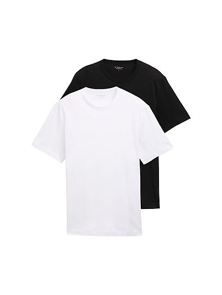 TOM TAILOR T-Shirt Packung, 2 Stk. mit Ton-in-Ton Logo günstig online kaufen