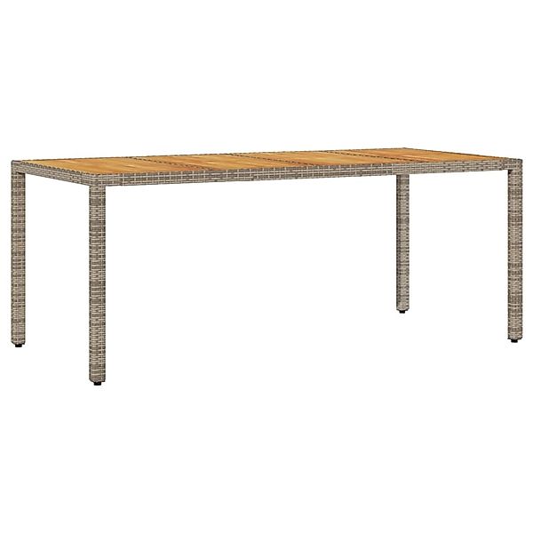 vidaXL Gartentisch mit Akazienholz-Platte Grau 190x90x75cm Poly Rattan 3655 günstig online kaufen