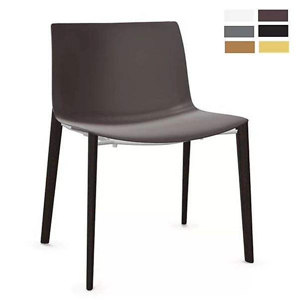 Arper CATIFA 53 2084 Stuhl Schale einfarbig mit Holzgestell - konfigurierba günstig online kaufen