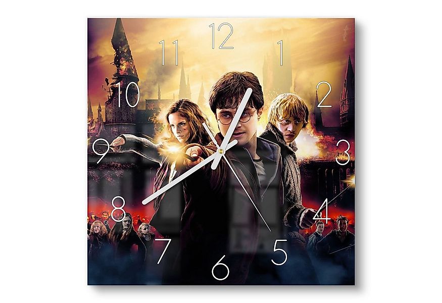 DEQORI Wanduhr 'Happy Potter Collage' (Glas Glasuhr modern Wand Uhr Design günstig online kaufen