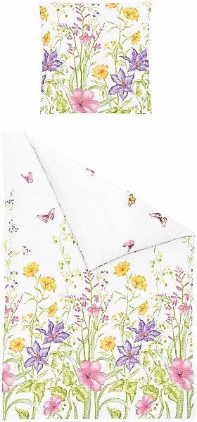 BIERBAUM Bettwäsche "3337" 2 Stk. tlg. Seersucker, 100 % Baumwolle, pflegel günstig online kaufen