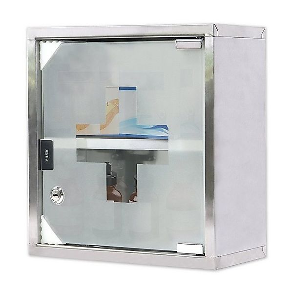 AUFUN Apothekerschrank Medizinschrank aus Edelstahl Hausapotheke mit Glas T günstig online kaufen