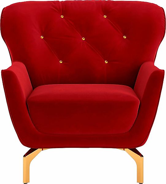 sit&more Sessel "Orient 3", inkl. 1 Zierkissen mit Strass-Stein, goldfarben günstig online kaufen