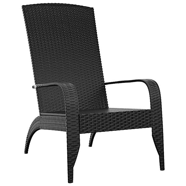 vidaXL Gartenstuhl Adirondack-Gartenstuhl Schwarz Poly Rattan günstig online kaufen