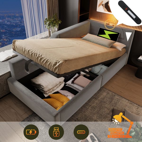 HAUSS SPOLE Schlafsofa 90x200cm mit hydraulischem günstig online kaufen