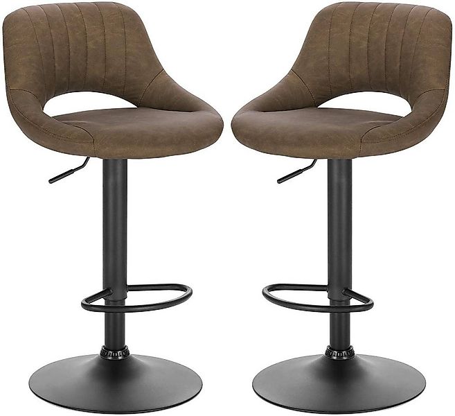 Woltu Barhocker (2 St), 360° drehbar höhenverstellbar aus Kunstleder&Metall günstig online kaufen