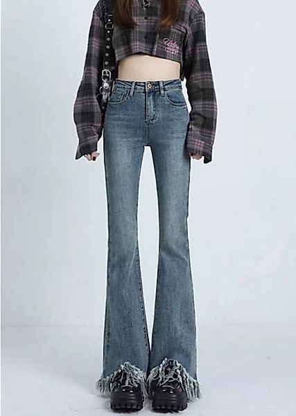 FIDDY Bootcut-Jeans Schlaghose – Damenjeans – Jeans mit weitem Bein und hoh günstig online kaufen