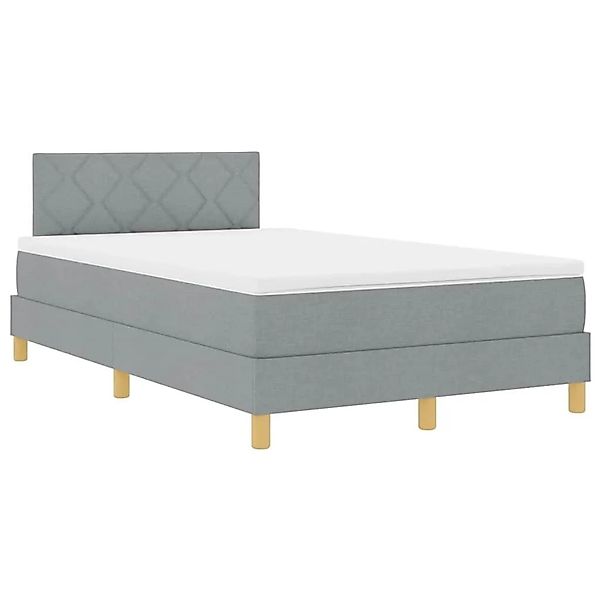 vidaXL Boxspringbett mit Matratze Hellgrau 120 x 200 cm Stoff 3338986 günstig online kaufen