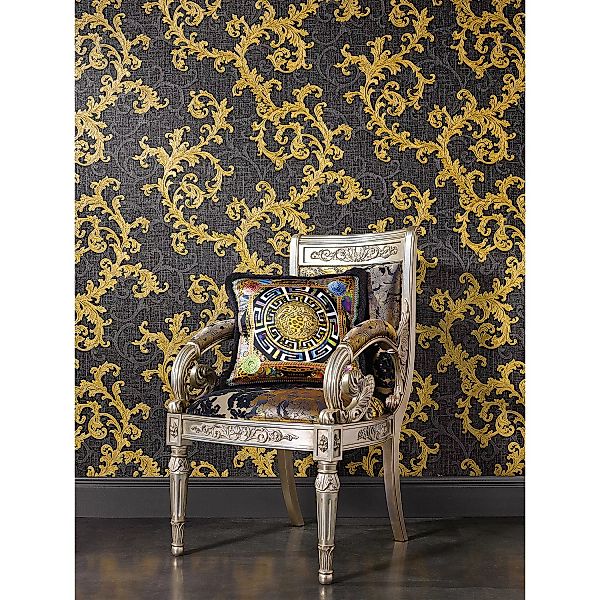 Bricoflor Graue Tapete mit Glitzer und Barock Muster Ornament Vliestapete i günstig online kaufen