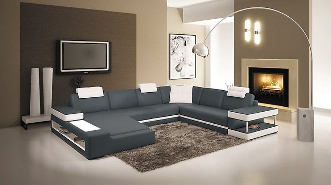 JVmoebel Ecksofa Big xxl Ledersofa Couch Sitz Polster U Form Sofas Leder Wo günstig online kaufen