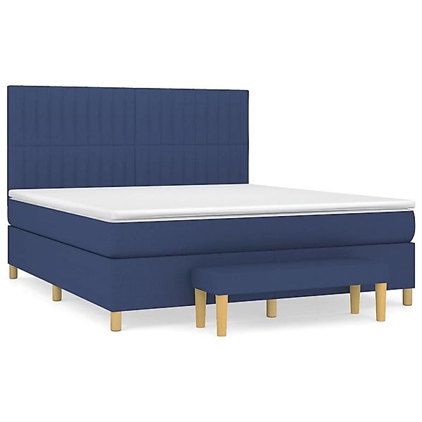 vidaXL Boxspringbett mit Matratze Blau 160x200 cm Stoff1358373 günstig online kaufen