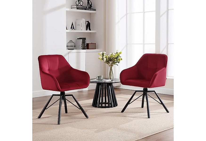 Woltu Polsterstuhl (2 St), drehbar Esszimmerstuhl mit Armlehnen Rückenlehne günstig online kaufen