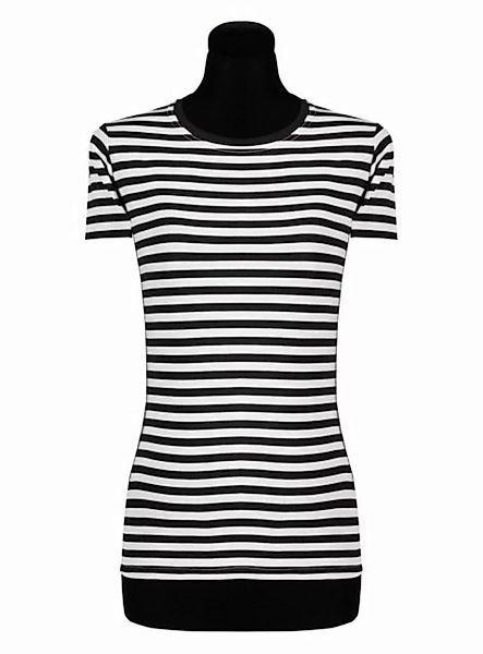 thetru T-Shirt Damen Ringelshirt kurzarm schwarz-weiß – alltagsta Gestreift günstig online kaufen