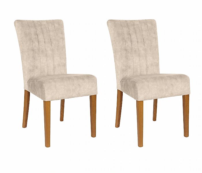 Home affaire 4-Fußstuhl (Set) 2 Stk.vertikale Nähte in der Rückenlehne günstig online kaufen