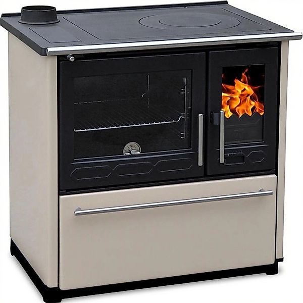 Plamen Küchenofen Holzherd 850 Glas Creme Linke Version und 8 kW günstig online kaufen