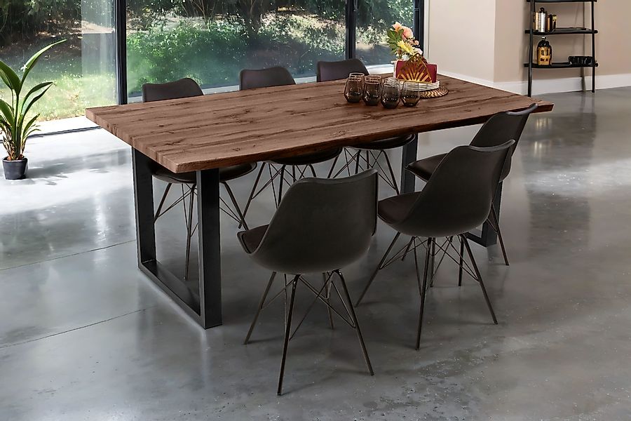 Loreno® Esstisch Josy, Nussbaumholz, Baumkante, MDF-Platte, günstig online kaufen