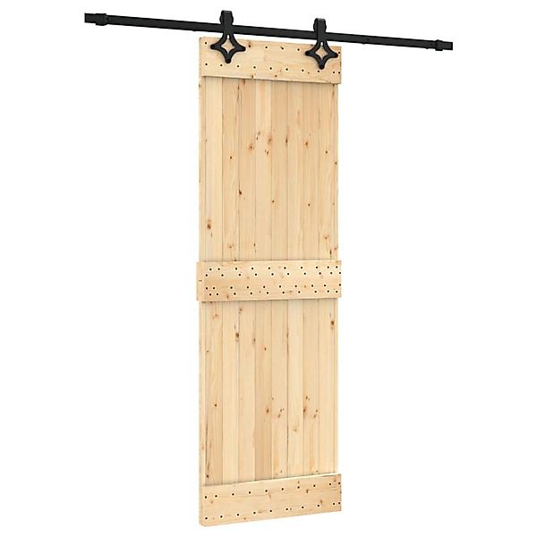 vidaXL Schiebetür mit Beschlag 70x210 cm Massivholz Kiefer 3203139 günstig online kaufen
