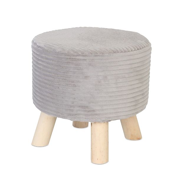 relaxdays Sitzhocker Hocker Cord, Hellgrau günstig online kaufen