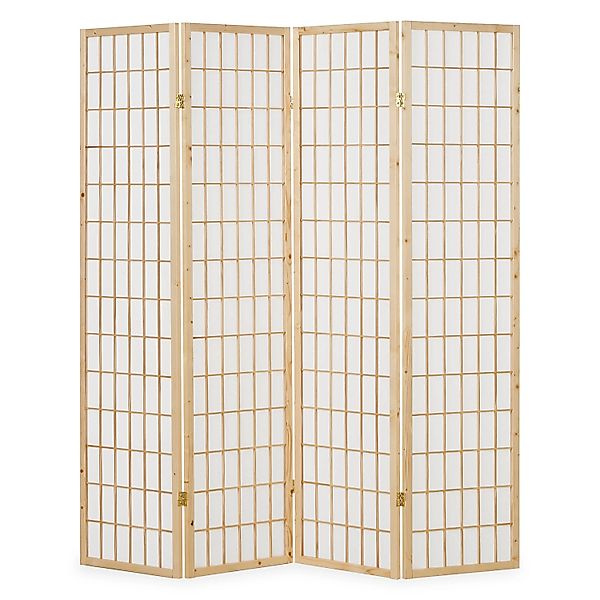 Homestyle4u 4-tlg. Paravent in Braun 176x175 cm 75 günstig online kaufen