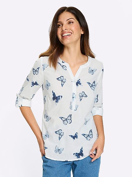 Sieh an! Klassische Bluse Baumwollbluse günstig online kaufen